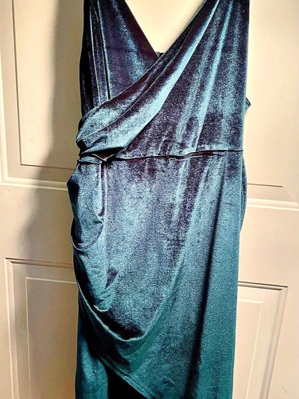 SHEIN Teal Blue Velour Wrap Dress NWT | Holiday Party Cocktail Dress